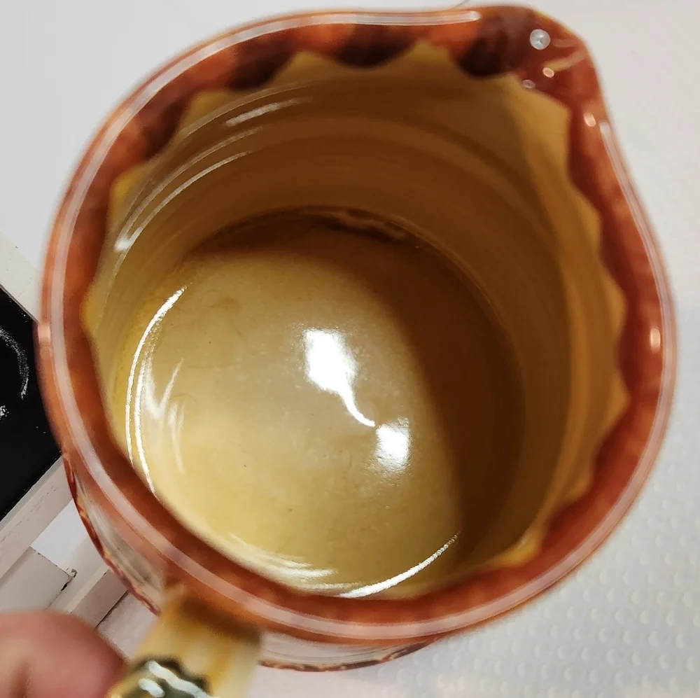 Italica‎ Ars vintage hand painted black olive motif creamer pitcher